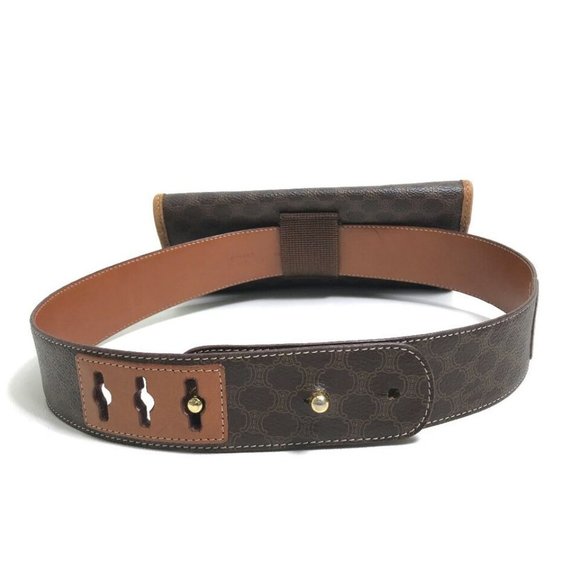 CELINE Macadam 2WAY Cluch Bag Waist Pouch PVC/Leather Brown - Picture 8 of 16